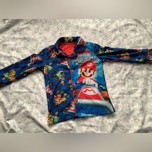 Nintendo Kids Pajama Top - Red & Blue with Multicolor Characters